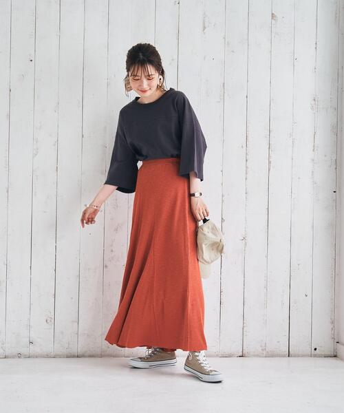 coen（コーエン）の「縦ワッフルマーメイドスカート（スカート・レディース・テラコッタ/ナチュラル/モカ・MEDIUM/LARGE）」の15枚目の写真