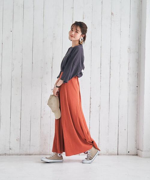 coen（コーエン）の「縦ワッフルマーメイドスカート（スカート・レディース・テラコッタ/ナチュラル/モカ・MEDIUM/LARGE）」の7枚目の写真