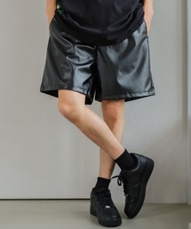 SIDEWAY STANCE | 【SIDEWAY STANCE】 ワイドシルエット バギー レザー ショートパンツ(その他パンツ)