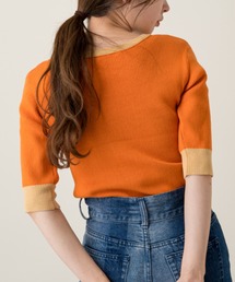 Kastane | 配色リンガーリブニットTee(Tシャツ/カットソー)