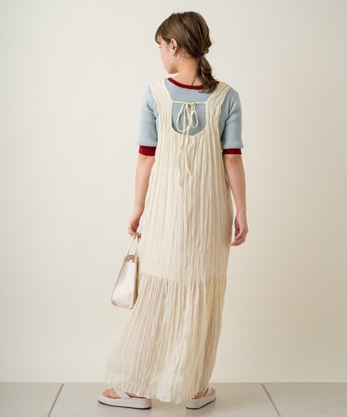 Kastane（カスタネ）の「配色リンガーリブニットTee（Tシャツ/カットソー・レディース・グリーン/サックスブルー/スカイブルー/オレンジ・FREE）」の6枚目の写真