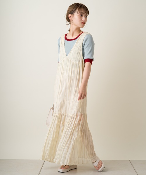 Kastane（カスタネ）の「配色リンガーリブニットTee（Tシャツ/カットソー・レディース・グリーン/サックスブルー/スカイブルー/オレンジ・FREE）」の5枚目の写真