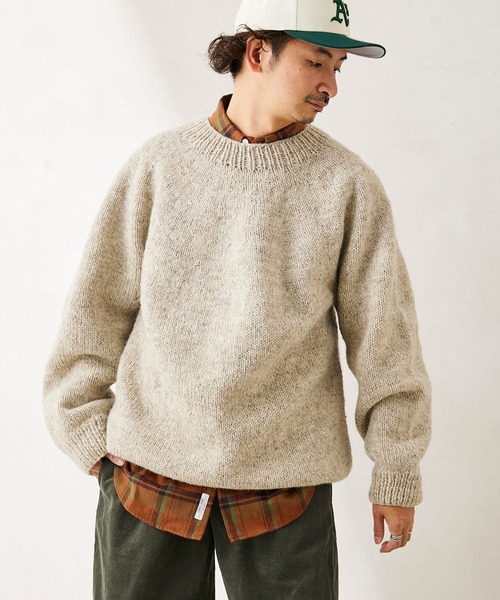 JOURNAL STANDARD relume(ジャーナルスタンダード レリューム)の「オーバーサイズ ネパールニット(ニット/セーター・メンズ・ブラック/ベージュ/グリーン/ナチュラル・MEDIUM/LARGE)」の3枚目の写真
