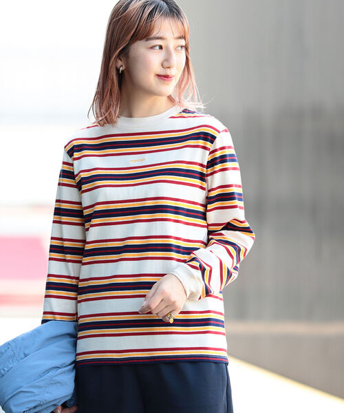 tシャツ ボーイ エンブロイダリー ボーダー ロングスリーブ Tシャツ レディース BEAMS BOY（ビームスボーイ）の「BEAMS BOY / ボーイ エンブロイ