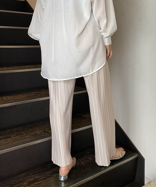 AS KNOW AS PINKY（アズノゥアズピンキー）の「ランダムプリーツワイドパンツ（その他パンツ・レディース・ブラック/モカ/グレイッシュベージュ/ライトカーキ・FREE）」の19枚目の写真