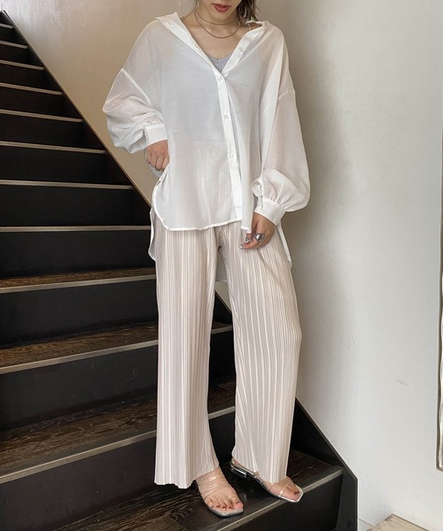 AS KNOW AS PINKY（アズノゥアズピンキー）の「ランダムプリーツワイドパンツ（その他パンツ・レディース・ブラック/モカ/グレイッシュベージュ/ライトカーキ・FREE）」の21枚目の写真