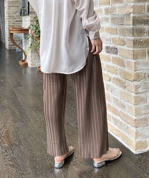 AS KNOW AS PINKY（アズノゥアズピンキー）の「ランダムプリーツワイドパンツ（その他パンツ・レディース・ブラック/モカ/グレイッシュベージュ/ライトカーキ・FREE）」の11枚目の写真