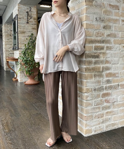 AS KNOW AS PINKY（アズノゥアズピンキー）の「ランダムプリーツワイドパンツ（その他パンツ・レディース・ブラック/モカ/グレイッシュベージュ/ライトカーキ・FREE）」の12枚目の写真