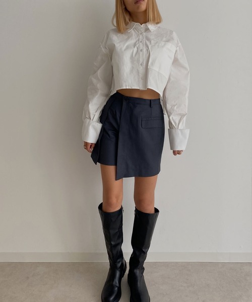 Avvenente（アベネンテ）の「【Avvenente】ビッグポケットクロップドシャツ（シャツ/ブラウス・レディース・オフホワイト/イエロー・M）」の17枚目の写真