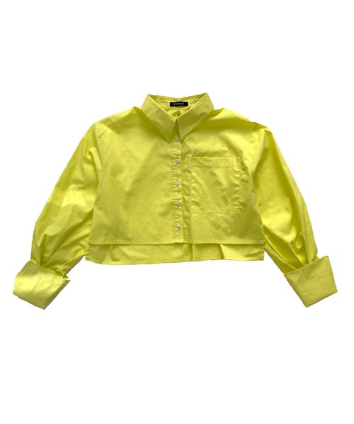 Avvenente（アベネンテ）の「【Avvenente】ビッグポケットクロップドシャツ（シャツ/ブラウス・レディース・オフホワイト/イエロー・M）」の12枚目の写真