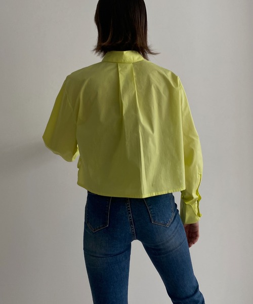 Avvenente（アベネンテ）の「【Avvenente】ビッグポケットクロップドシャツ（シャツ/ブラウス・レディース・オフホワイト/イエロー・M）」の18枚目の写真