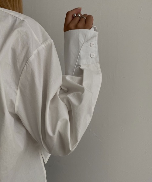 Avvenente（アベネンテ）の「【Avvenente】ビッグポケットクロップドシャツ（シャツ/ブラウス・レディース・オフホワイト/イエロー・M）」の13枚目の写真