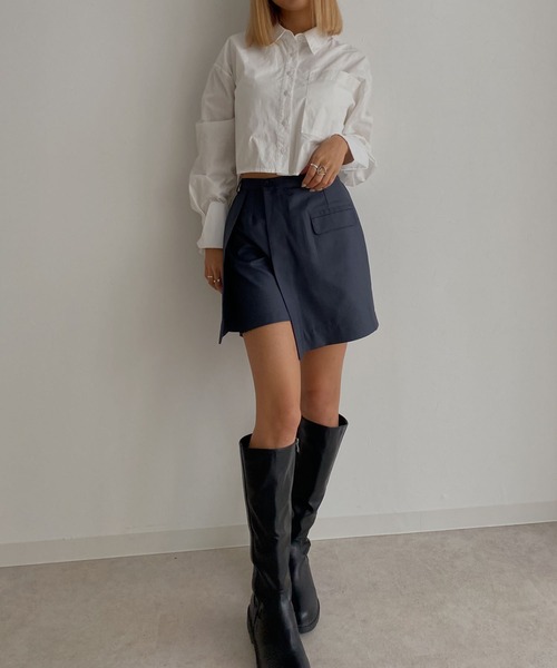 Avvenente（アベネンテ）の「【Avvenente】ビッグポケットクロップドシャツ（シャツ/ブラウス・レディース・オフホワイト/イエロー・M）」の15枚目の写真