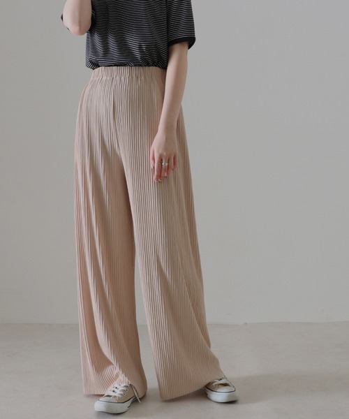 Cheek(チーク)の「セルフカットプリーツパンツ(その他パンツ・レディース・チャコールグレー/ブラック/ベージュ/グレー/ミント・MEDIUM)」の4枚目の写真
