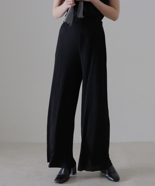 Cheek(チーク)の「セルフカットプリーツパンツ(その他パンツ・レディース・チャコールグレー/ブラック/ベージュ/グレー/ミント・MEDIUM)」の1枚目の写真