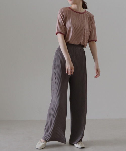 Cheek(チーク)の「セルフカットプリーツパンツ(その他パンツ・レディース・チャコールグレー/ブラック/ベージュ/グレー/ミント・MEDIUM)」の14枚目の写真