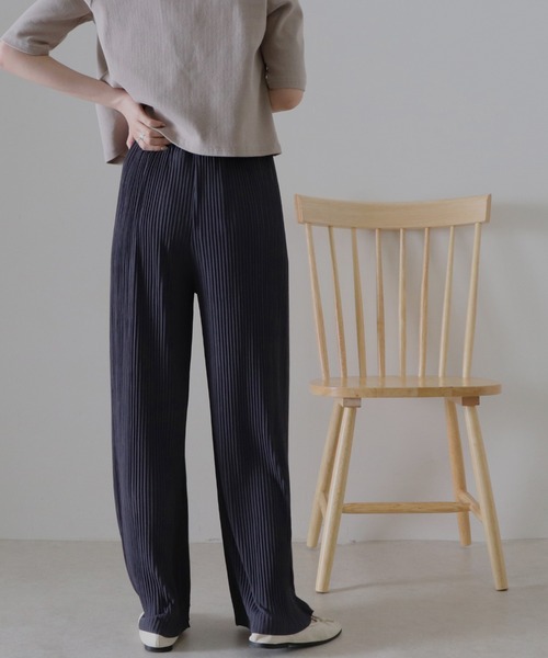 Cheek(チーク)の「セルフカットプリーツパンツ(その他パンツ・レディース・チャコールグレー/ブラック/ベージュ/グレー/ミント・MEDIUM)」の17枚目の写真