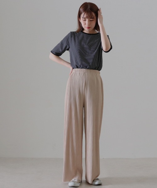 Cheek(チーク)の「セルフカットプリーツパンツ(その他パンツ・レディース・チャコールグレー/ブラック/ベージュ/グレー/ミント・MEDIUM)」の7枚目の写真