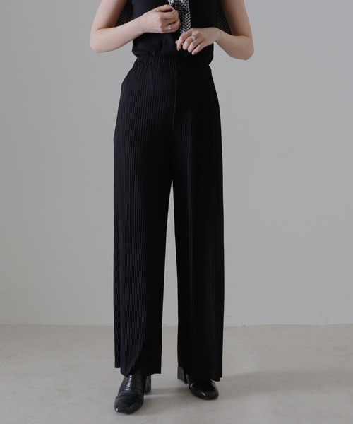 Cheek(チーク)の「セルフカットプリーツパンツ(その他パンツ・レディース・チャコールグレー/ブラック/ベージュ/グレー/ミント・MEDIUM)」の10枚目の写真