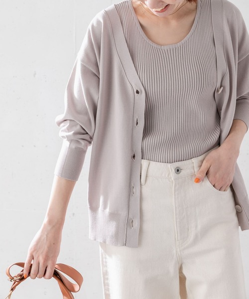 URBAN RESEARCH Sonny Label(アーバンリサーチサニーレーベル)の「アンサンブルBigカーディガン(カーディガン/ボレロ・レディース・ライトグレー/チャコールグレー/ブラック・FREE)」の3枚目の写真