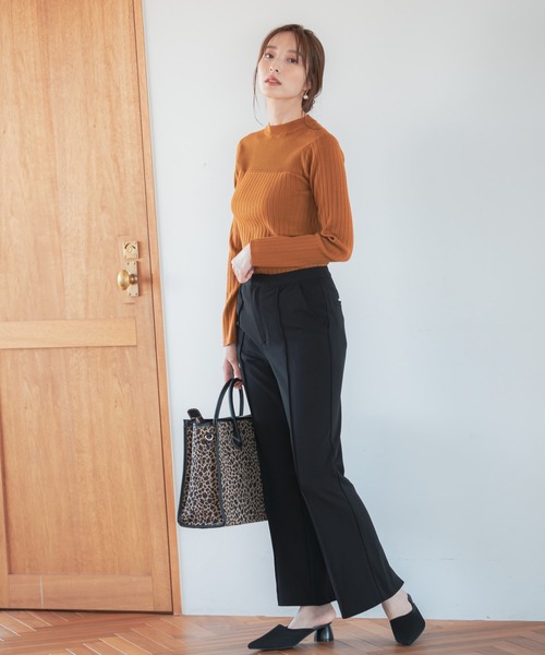 Andemiu(アンデミュウ)の「スリットフレアパンツ217172(スラックス・レディース・ブラック/ベージュ/アイボリー・SMALL/MEDIUM)」の5枚目の写真