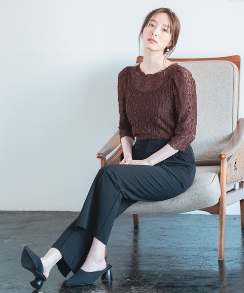 Andemiu(アンデミュウ)の「スリットフレアパンツ217172(スラックス・レディース・ブラック/ベージュ/アイボリー・SMALL/MEDIUM)」の6枚目の写真