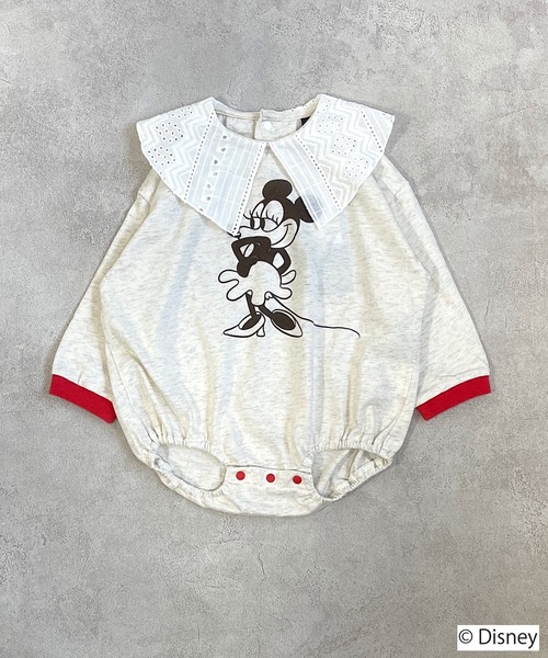 セール Disney ミニーマウス ビッグエリボディシャツ 70 80cm ロンパース Disney ディズニー のファッション通販 Zozotown