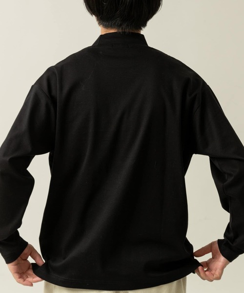 ITEMS URBANRESEARCH(アイテムズ アーバンリサーチ)の「コットンスムース モックネック長袖カットソー(Tシャツ/カットソー・メンズ・ダークブラウン/ブラック/ホワイト・MEDIUM/LARGE)」の20枚目の写真