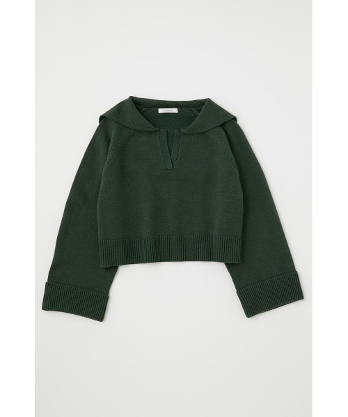 MOUSSY（マウジー）の「SAILOR COLLAR SHORT ニット（ニット/セーター・レディース・ライトイエロー/グリーン/オフホワイト/ブラック・FREE）」の4枚目の写真