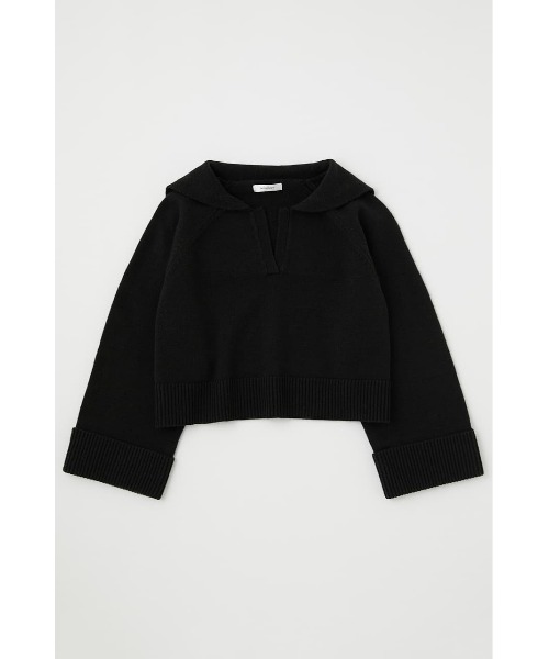 MOUSSY（マウジー）の「SAILOR COLLAR SHORT ニット（ニット/セーター・レディース・ライトイエロー/グリーン/オフホワイト/ブラック・FREE）」の3枚目の写真