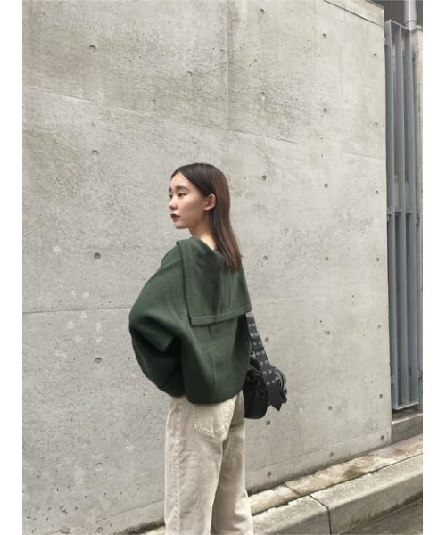 MOUSSY（マウジー）の「SAILOR COLLAR SHORT ニット（ニット/セーター・レディース・ライトイエロー/グリーン/オフホワイト/ブラック・FREE）」の16枚目の写真