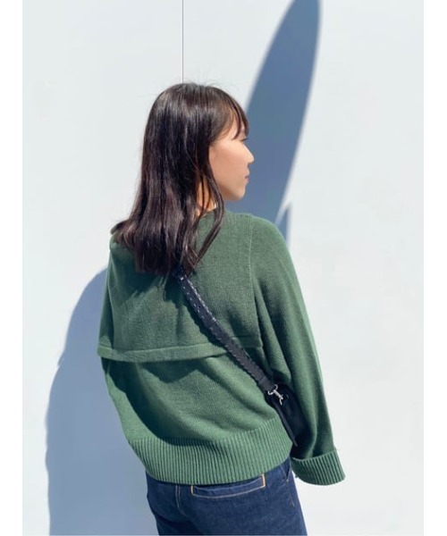 MOUSSY（マウジー）の「SAILOR COLLAR SHORT ニット（ニット/セーター・レディース・ライトイエロー/グリーン/オフホワイト/ブラック・FREE）」の20枚目の写真