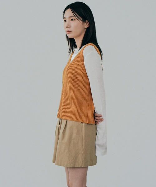 ALAND（エーランド）の「3.3Field Trip／Vネック KNIT VEST　2239058（ベスト・レディース・ネイビー/イエロー/アイボリー・FREE）」の7枚目の写真