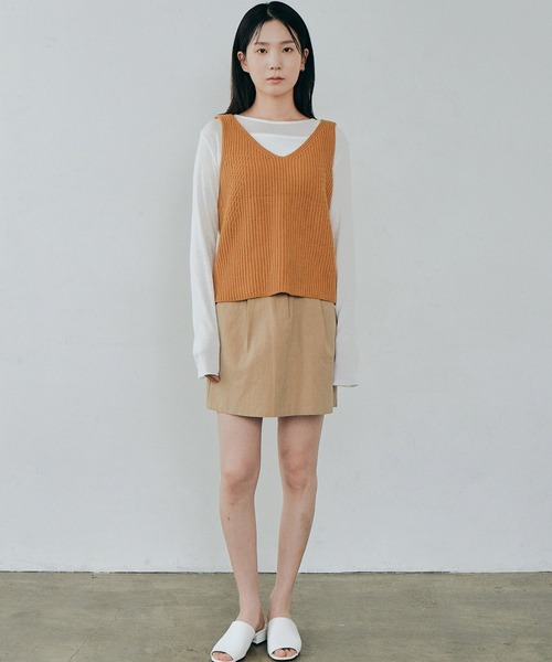 ALAND（エーランド）の「3.3Field Trip／Vネック KNIT VEST　2239058（ベスト・レディース・ネイビー/イエロー/アイボリー・FREE）」の13枚目の写真