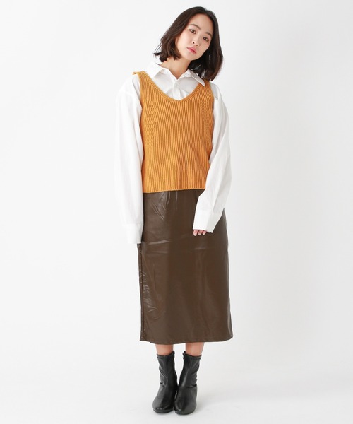 ALAND（エーランド）の「3.3Field Trip／Vネック KNIT VEST　2239058（ベスト・レディース・ネイビー/イエロー/アイボリー・FREE）」の18枚目の写真
