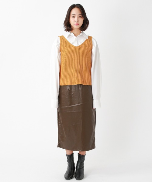 ALAND（エーランド）の「3.3Field Trip／Vネック KNIT VEST　2239058（ベスト・レディース・ネイビー/イエロー/アイボリー・FREE）」の19枚目の写真