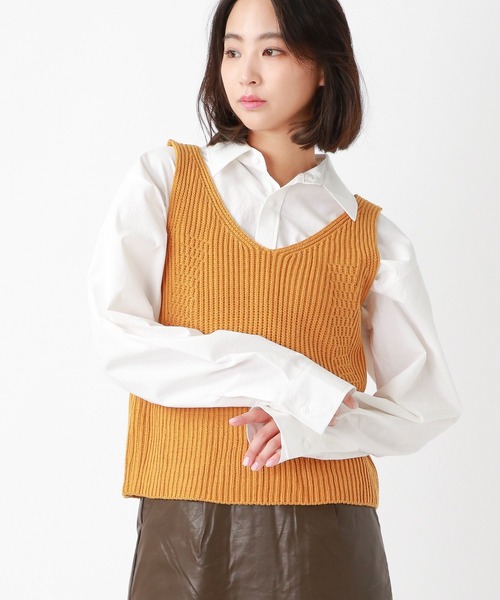 ALAND（エーランド）の「3.3Field Trip／Vネック KNIT VEST　2239058（ベスト・レディース・ネイビー/イエロー/アイボリー・FREE）」の20枚目の写真