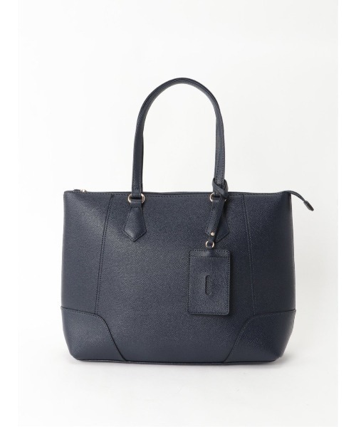 m.f.editorial（エムエフエディトリアル）の「サフィアーノ型押し トートバッグ A4対応（トートバッグ・レディース・ネイビー/グレー・FREE）」の2枚目の写真