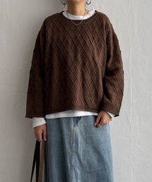 【ZOZO限定】ダイヤ柄ニットプルオーバー