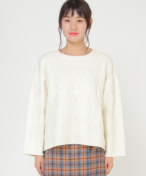 LBC(エルビーシー)の「【ZOZO限定】ダイヤ柄ニットプルオーバー(ニット/セーター・レディース・ブラウン/オフホワイト/ブルー・M/L)」の11枚目の写真