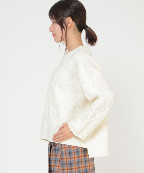 LBC(エルビーシー)の「【ZOZO限定】ダイヤ柄ニットプルオーバー(ニット/セーター・レディース・ブラウン/オフホワイト/ブルー・M/L)」の12枚目の写真