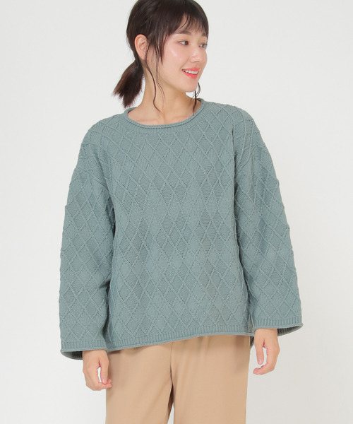 LBC(エルビーシー)の「【ZOZO限定】ダイヤ柄ニットプルオーバー(ニット/セーター・レディース・ブラウン/オフホワイト/ブルー・M/L)」の17枚目の写真