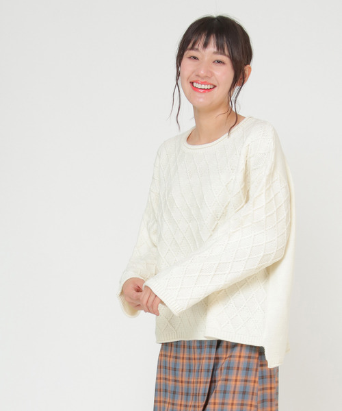 LBC(エルビーシー)の「【ZOZO限定】ダイヤ柄ニットプルオーバー(ニット/セーター・レディース・ブラウン/オフホワイト/ブルー・M/L)」の18枚目の写真