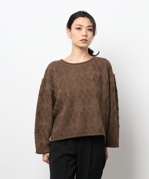 LBC(エルビーシー)の「【ZOZO限定】ダイヤ柄ニットプルオーバー(ニット/セーター・レディース・ブラウン/オフホワイト/ブルー・M/L)」の21枚目の写真