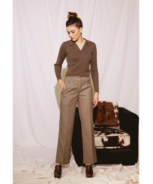 ALEXIA STAM（アリシアスタン）の「【ViVi 12月号,1月号掲載】Center Press Straight Pants/センタープレスストレートパンツ（その他パンツ・レディース・ブラウン/カーキ/パープル・S/M）」の18枚目の写真