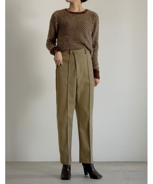 Re:EDIT(リエディ)の「起毛ツイルドロップボタンピンタックパンツ(その他パンツ・レディース・ベージュ系その他/ブラック/ブルー/ブラウン系その他/ミックスグレー・MEDIUM/SHORT/TALL/LARGE)」の13枚目の写真