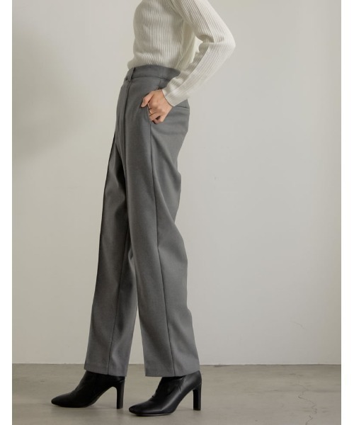 Re:EDIT(リエディ)の「起毛ツイルドロップボタンピンタックパンツ(その他パンツ・レディース・ベージュ系その他/ブラック/ブルー/ブラウン系その他/ミックスグレー・MEDIUM/SHORT/TALL/LARGE)」の17枚目の写真
