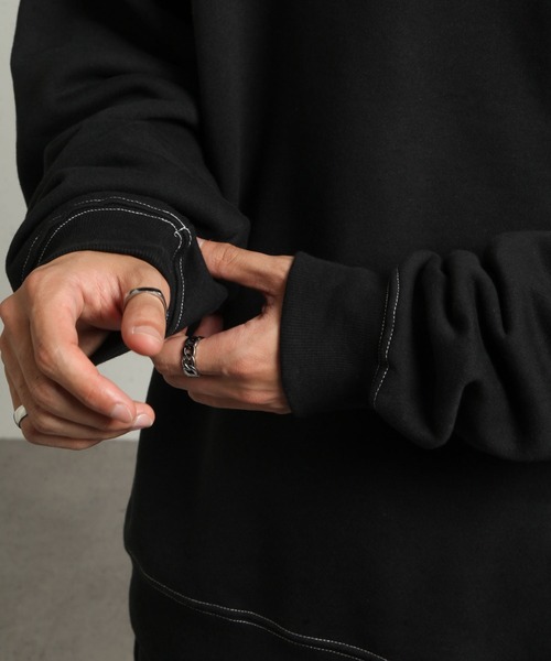 UNCORD(アンコード)の「【UNCORD】90'sルーズシルエット刺繍デザインヘビーウェイトスウェット【12oz】(スウェット・メンズ・ネイビー/グレイッシュベージュ/杢グレー/ブラック/カーキ/オートミール・X-LARGE/LARGE/MEDIUM)」の15枚目の写真