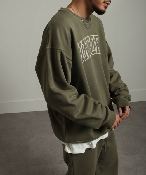 UNCORD(アンコード)の「【UNCORD】90'sルーズシルエット刺繍デザインヘビーウェイトスウェット【12oz】(スウェット・メンズ・ネイビー/グレイッシュベージュ/杢グレー/ブラック/カーキ/オートミール・X-LARGE/LARGE/MEDIUM)」の21枚目の写真