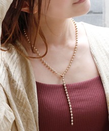 ボールチェーンロングネックレス